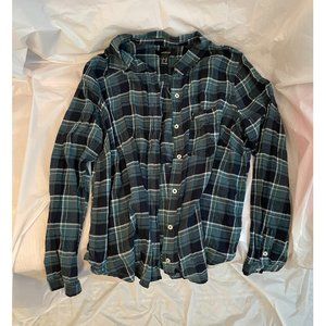 Forever 21 Long Plaid Shirt (Green & Black) NEW & UNWORN (soft)